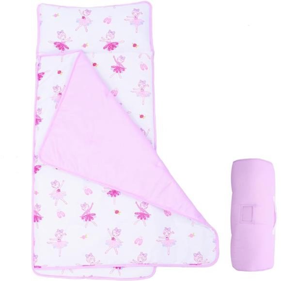 Toddler Nap Mat with Removable Pillow and Blanket - 48 x 20 Rolled and Portable - Picture 1 of 7